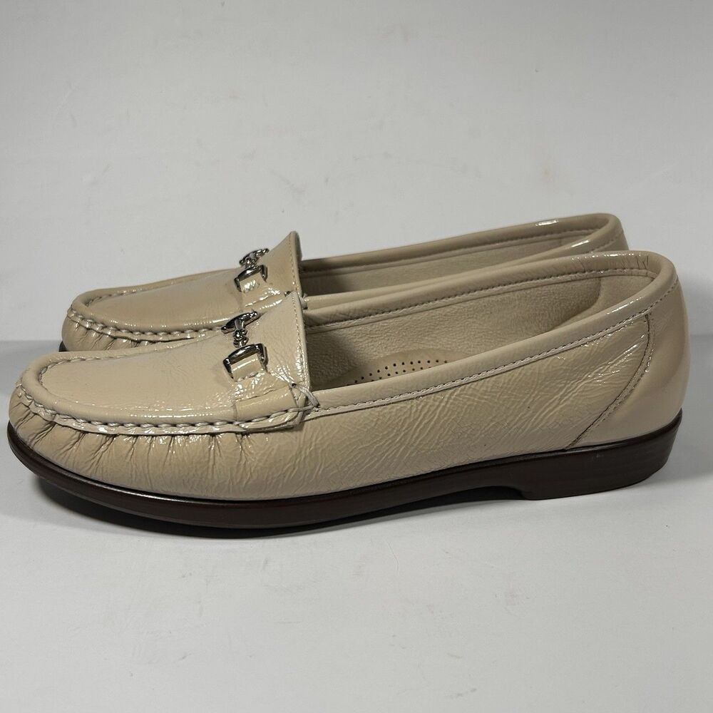 SAS Horse Bit Loafers Womens 7.5M Tripad Metro Comfort Slip On Leather Beige USA - Picture 4 of 12
